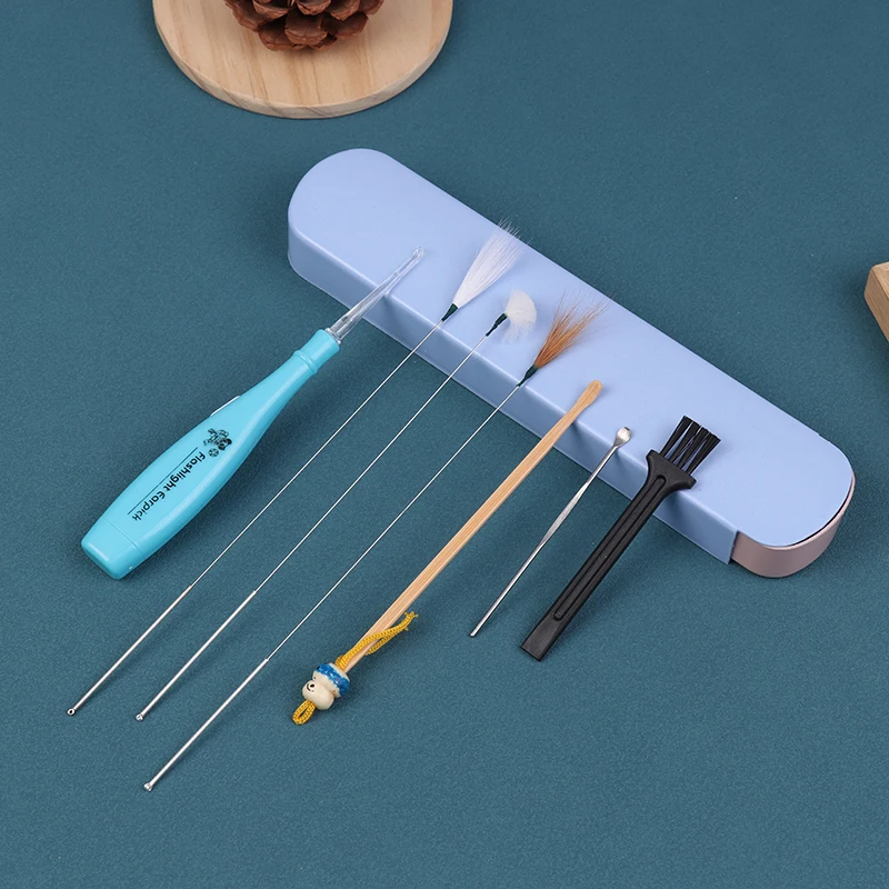 2/7/8/10Pcs Feather Ear Pick Wax Remover Curette Ear Dig Tool Spoon Cleaner Stick Ear Dig Tools Ear Care