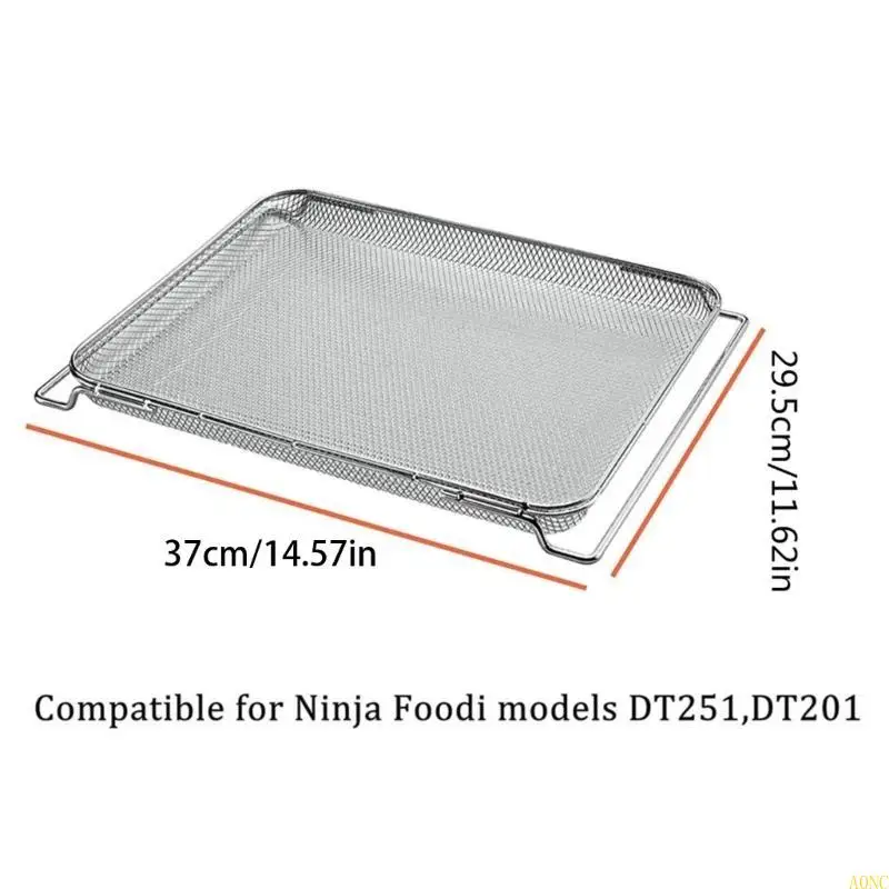 A0NC شبكات غير لاصقة شبكة الخبز مقلاة الهواء صينية رف سلكي سلة الشواية المعدنية مقلاة الهواء صينية فرن الخبز سلك الرف سهلة #4