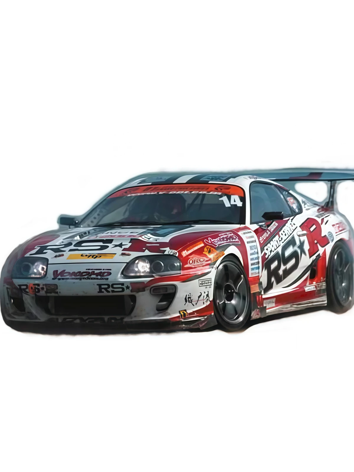 1:10 RC On-Road Car Body Shell Supra Racing, Polycarbonate Clear Car Shell 190mm with RSR Livery for RC Parts