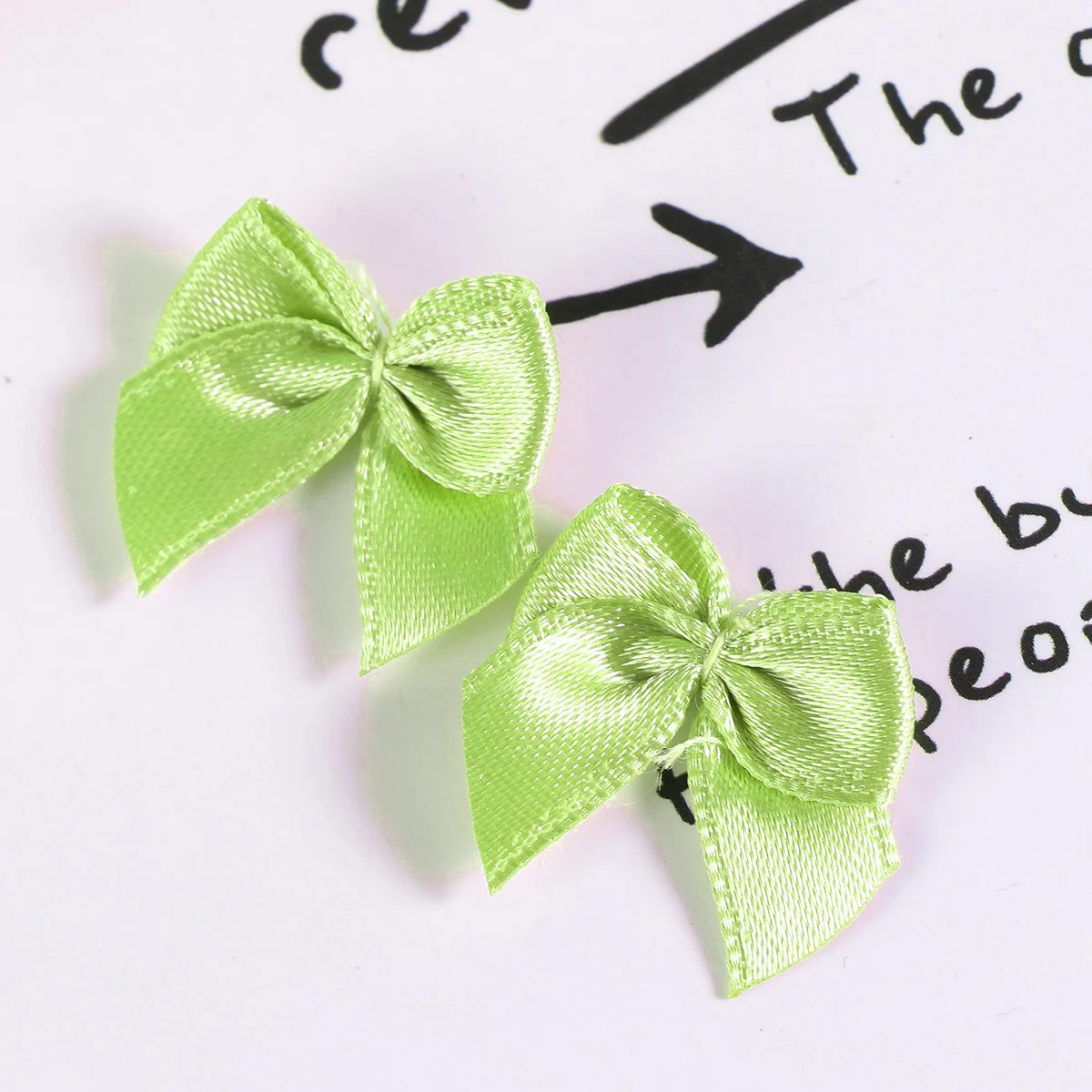 

100Pcs Ribbon Bows Handmade Hair Accessories Multi Usage for Crafts Sewing Scrapbooking Hair Bows Belts Tons of Uses Light Green