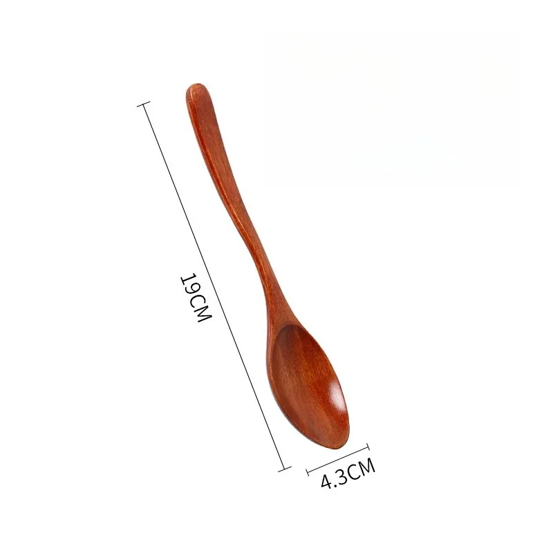 1pc  Nanmu Spoon Durable And Easy To Clean Long Handle Large Round Soup Spoon Multifunctional Portable Spoon Tableware