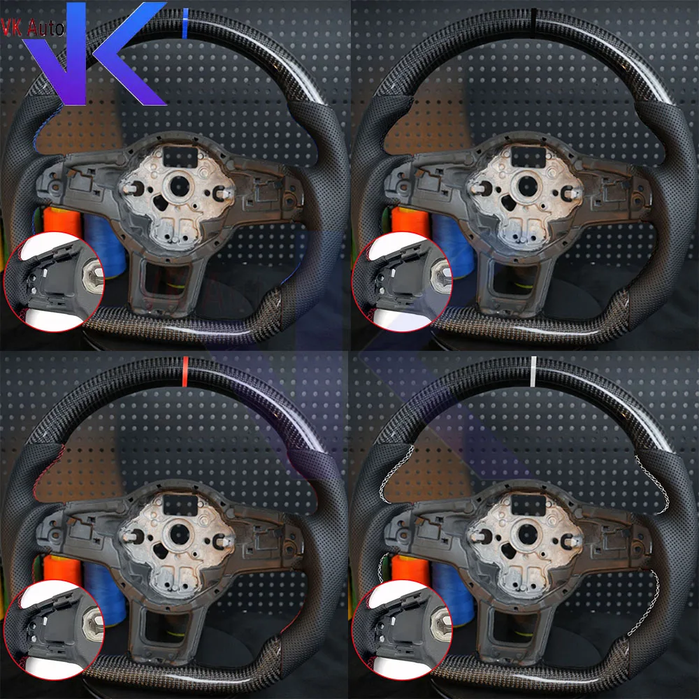 

Upgrated Carbon Fiber RLine Sports Steering Wheel Half Leather Alcantara Assembly For VW Golf MK7 7.5 GTI GTD GTE DSG