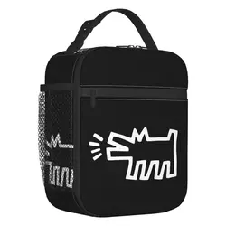 Abstract Graffiti Haring Scream Insulated Lunch Bag Women Portable parker Geometric Cooler Thermal Lunch Tote Office Work School