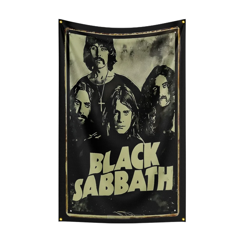 Heavy Metal band B-Black S-sabbath Flags Custom Camping Outdoor Garden Bedroom Decor Party Backdrops Wall Art Family Gifts
