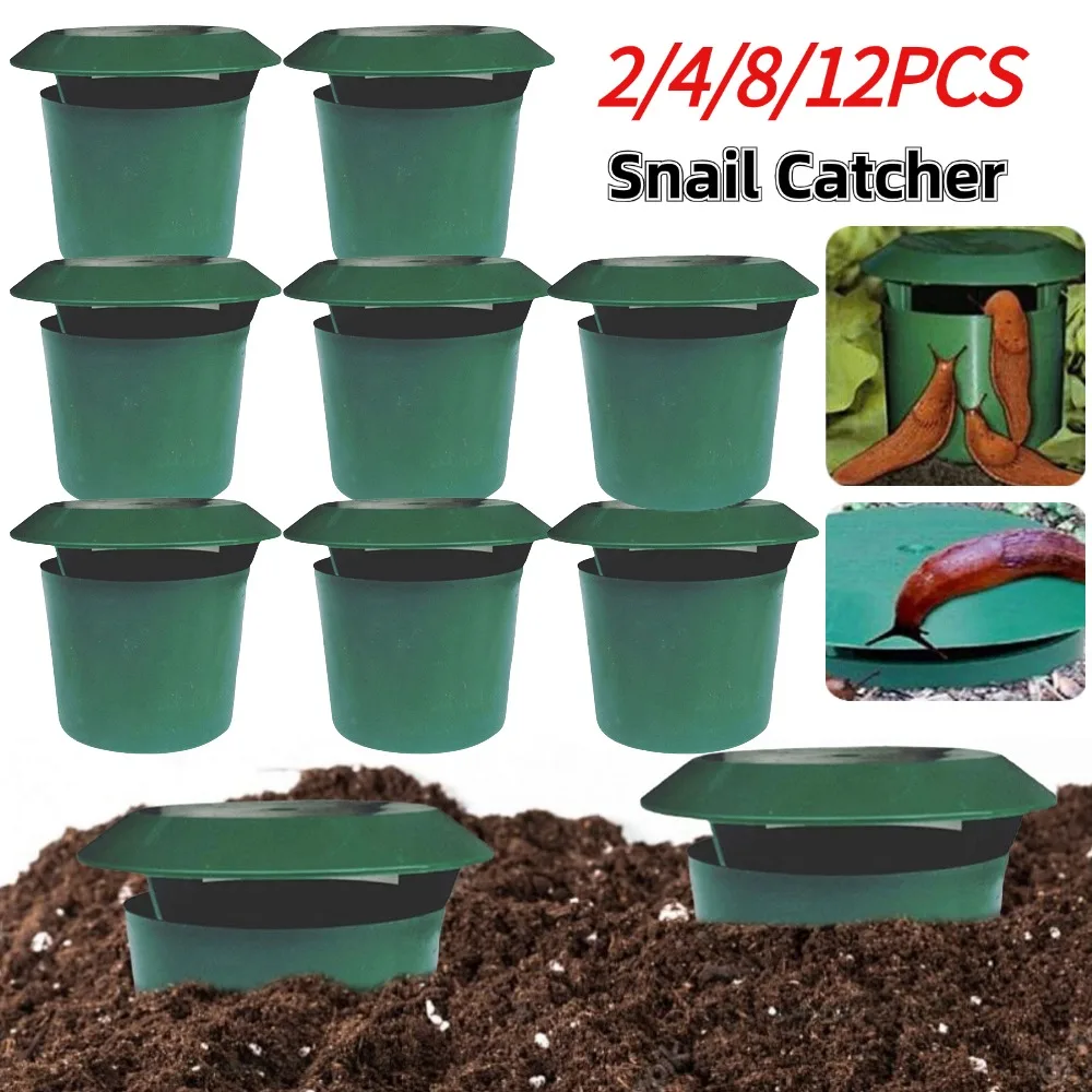 

2/4/8/12pcs Insect Trap Plastic Snail Catchers Traps Cage Trapping Container Tools Pests Bait Insect Trap Garden Crawler Trap