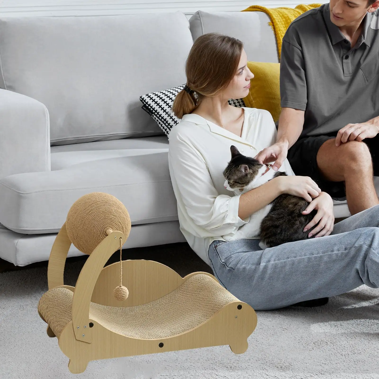 

Cat Scratching Bed Kitten Grinding Claw Couch Furniture Protector Scratcher Cozy Pet Exercise Bored With Ball For Cats Grinding