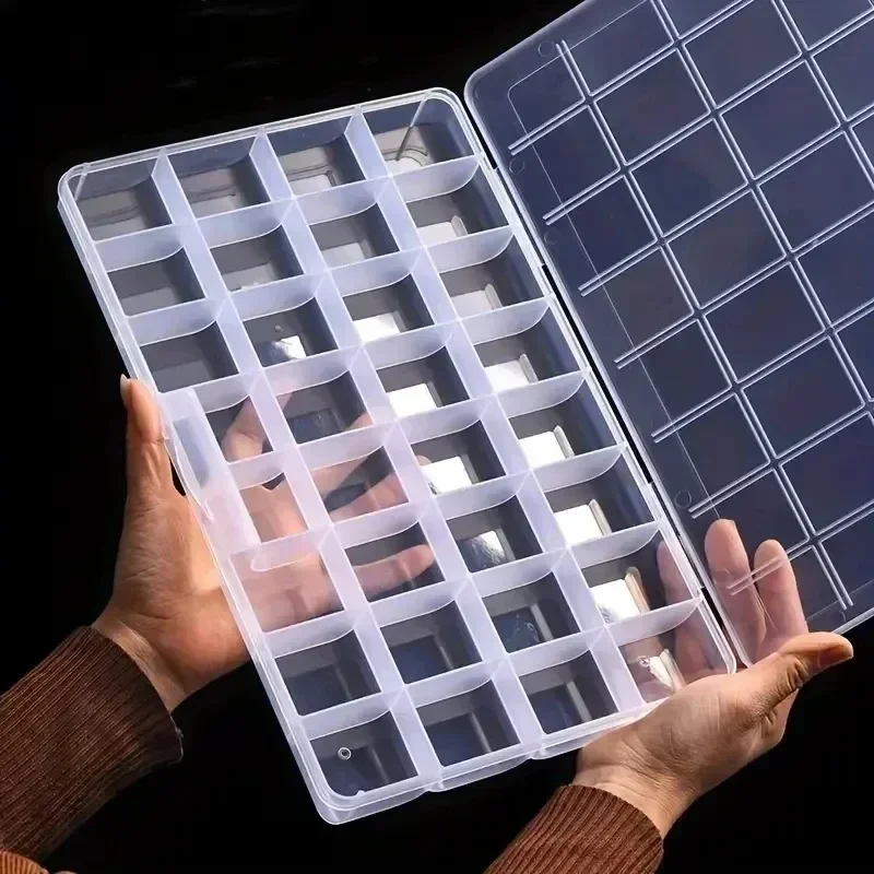 Transparent Plastic Storage Box for Beads and Earrings