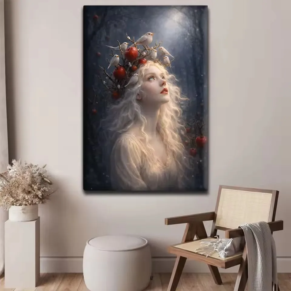 DIY Diamond Painting Kit,Bird's Nest On a Person's Head 5D Diamond Mosaic Embroidery Cross Stitch Wall Art Decoration