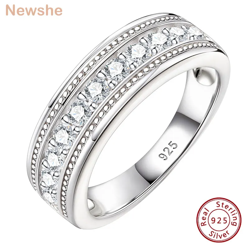 Genuine 925 Sterling Silver Men's Wedding Ring