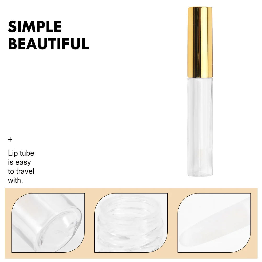 8Pcs Lip Glazes Tubes Waterproof Lightweight Practical Containers Travel Use Plastic Lip Gloss Tubes Refillable Bottles