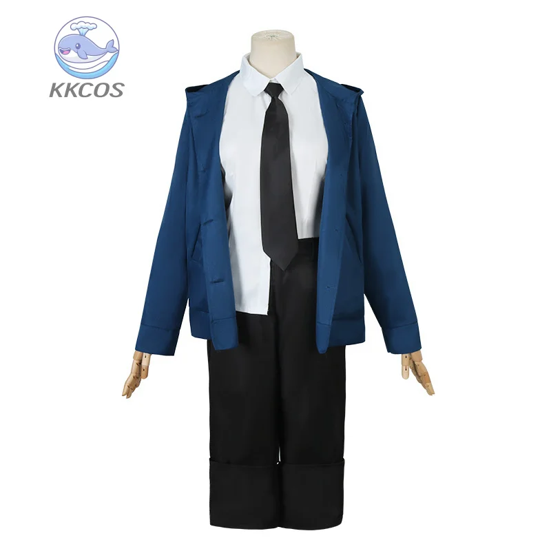 Anime Chainsaw Man Power Cosplay Costume Outfits Blue Suit Shirt Tie Short Neck Wig Women Halloween Comic-con Uniform KKCos view 6