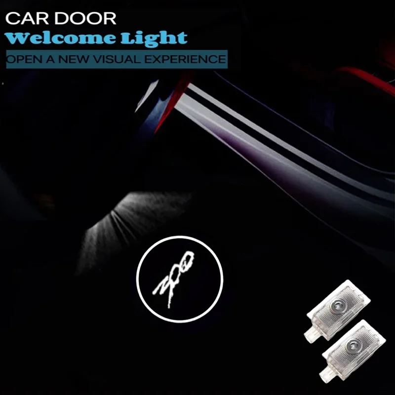 2PCS LED Courtesy Lamp Car Door Logo Welcome Light Projector For Chrysler 300 300C 300S 2005-2017 2018 2019 2020 2021 -2024 view 3