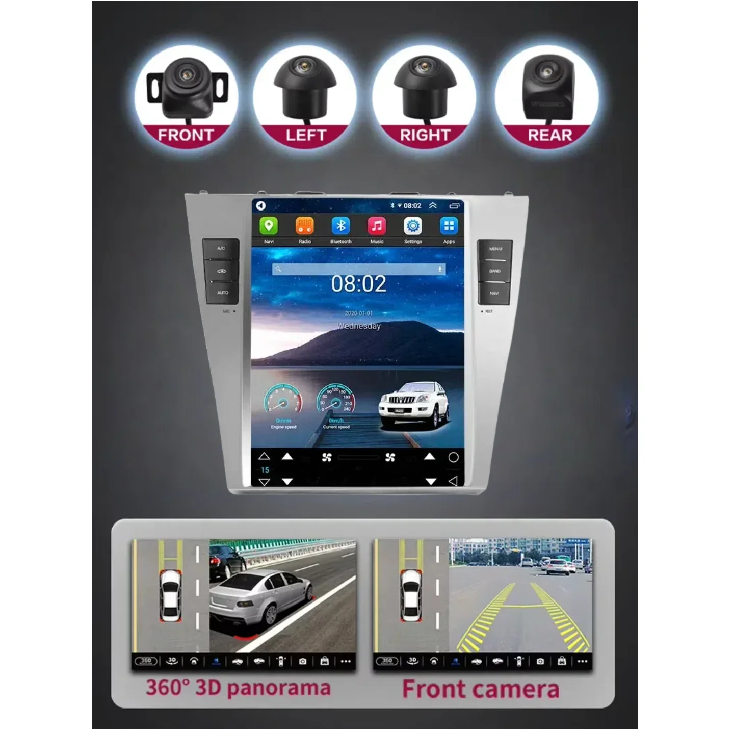 Android 14 CarPlay For Toyota Camry 2007-2011 Car Radio GPS Navigation Multimedia Player Stereo 2Din 4G DSP Audio System Kit