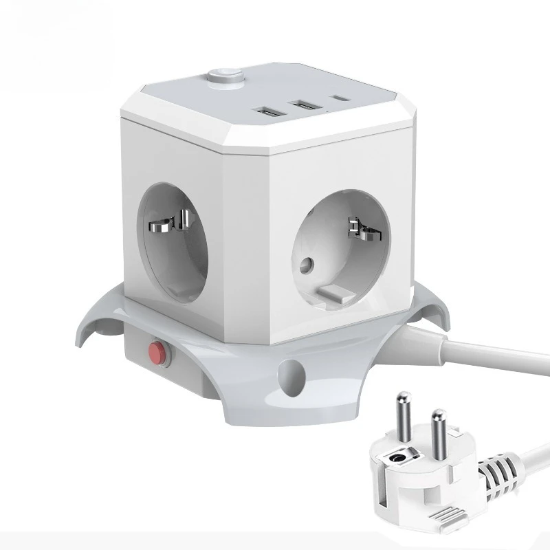 

Rubik's Cube Socket Multifunctional Plug Block Plug-in Board European Standard American Standard Wiring Socket Band