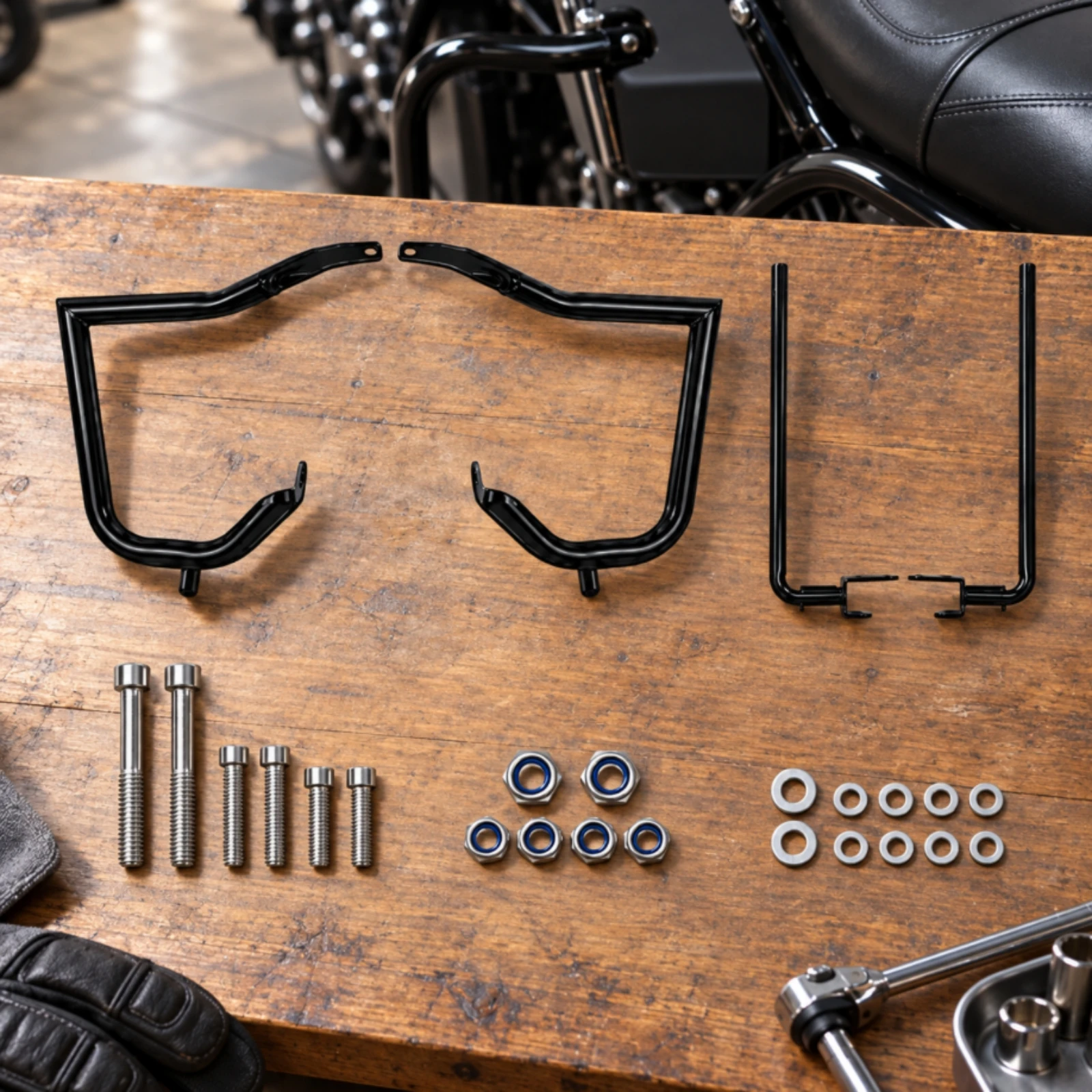 Harley Touring Guard Bar Long-Lasting Aluminum Motorcycle Guard Bar Easy to Install Sleek for Everyday Riding