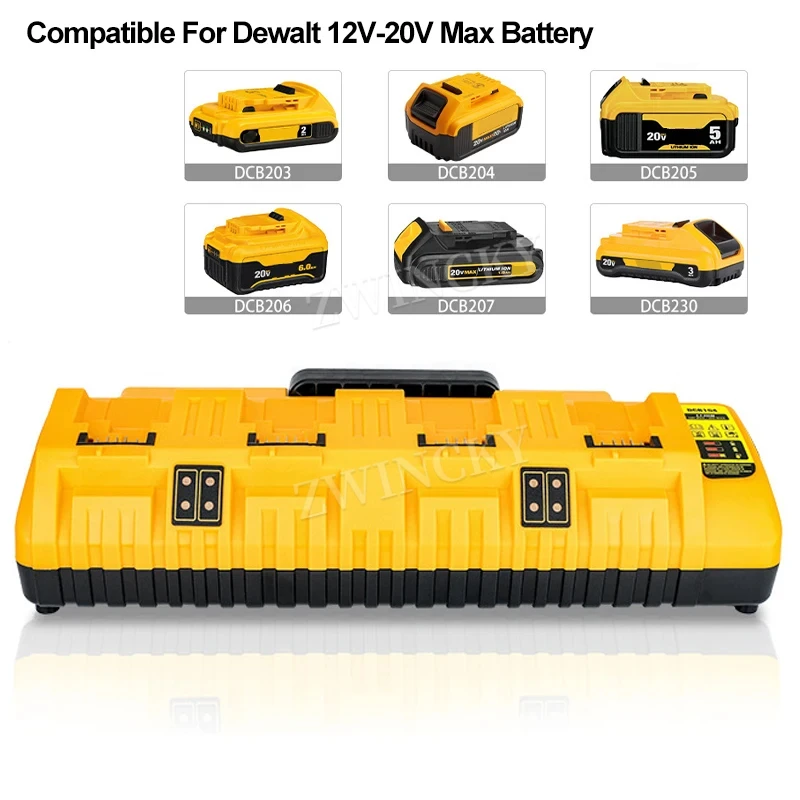 

4-Ports Rapid Charger Battery Charger Station DCB104 For Dewalt 12V 20V Max Lithium Battery DCB120 DCB127 DCB200 DCB206