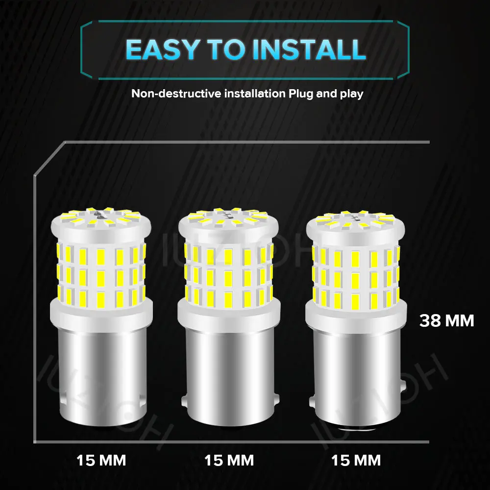 لمبة سيارة سيراميكية iuozioh ، مصباح إشارة عكسي ، DRL ، 12 فولت ، P21 ، 5 واط ، PY21W ، فرامل BAU15S ، BA15S ، BAY15D ، R5W ، P21W ، 2