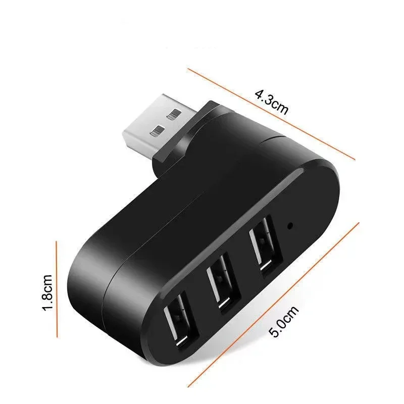 USB 2.0 HUB Adapter 180°Rotatable 3 Port USB 2.0 HUB High Speed Splitter For Mac Lenovo Xiaomi PC Tablet Huawei Accessories