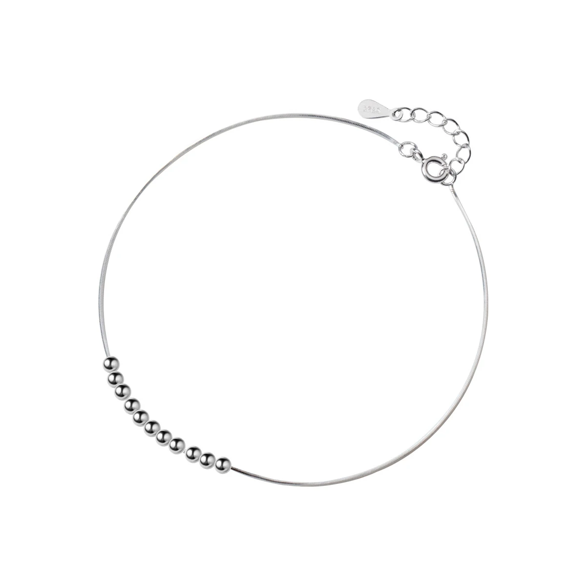 Modian Real 925 Sterling Silver Simple Little Balls Bracelet For Women Fashion Link Chain Bracelet Anklet Fine Jewelry Bijoux