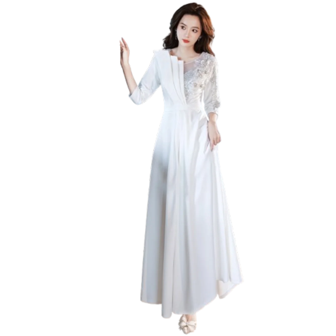 

Vocal Art Exam Adult Ceremony Color Yarn Host Concert Banquet Youth Evening Xianqi Mori Dress Gold Elegant Dresses Evening Gown
