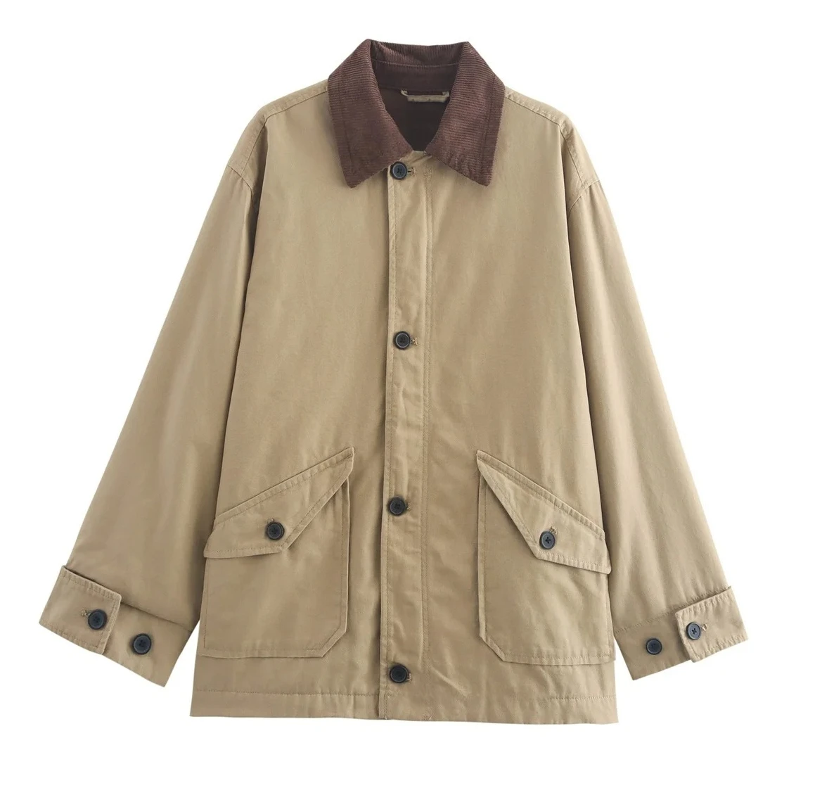 

Autumn New Women's Versatile Design Faionable Loose Canvas Outerwear Casual