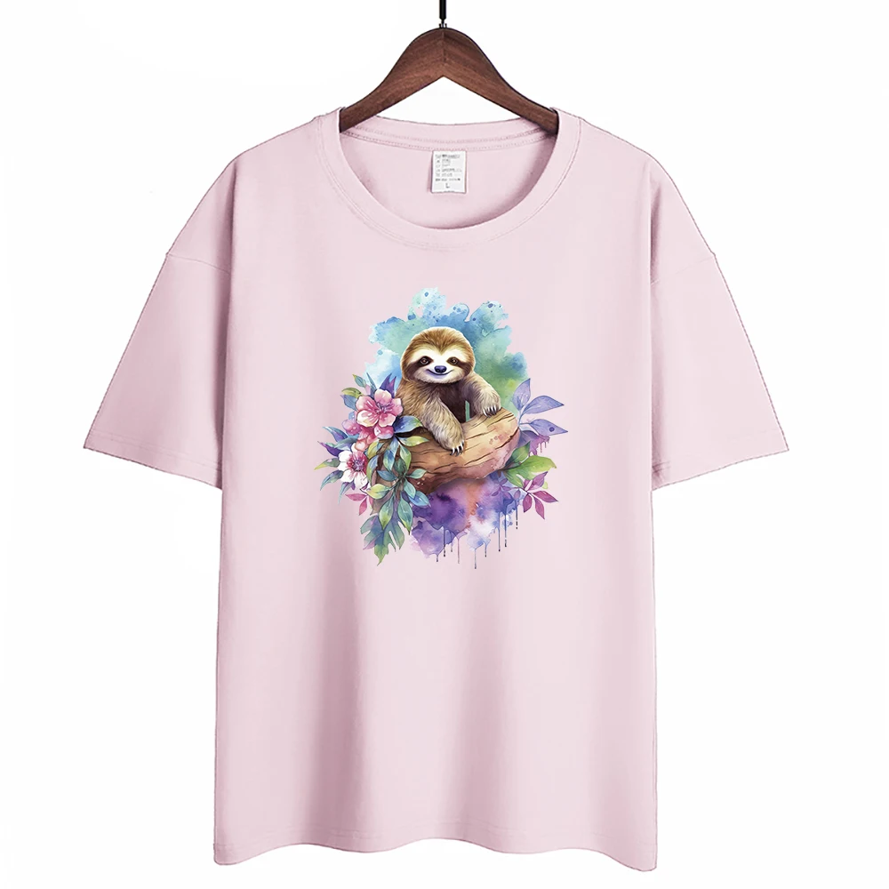 15cm Kid Color Flower Sloth Iron On Heat Transfer Stickers For Clothes DTF Pinted Vinyl Thermal Appliques Washable T-Shirt Decal