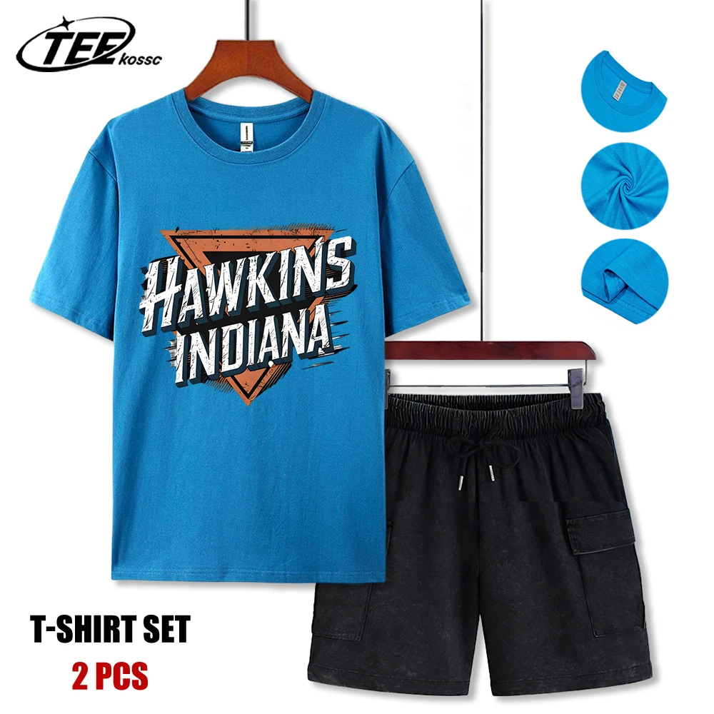 

Hawkins Indiana Design Man Tee Shirts O-Neck Summer New Short Sleeve Fashion Cotton Streetwear Unisex Loose Casual T-Shirt Suit