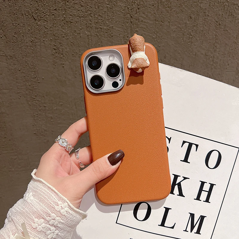 Cute 3D Cat Lichee Pattern Silicone Phone Case For iPhone 15 16 11 12 13 14 Pro Max X XS XR 7 8 16 Plus Metal Photo Frame Cover