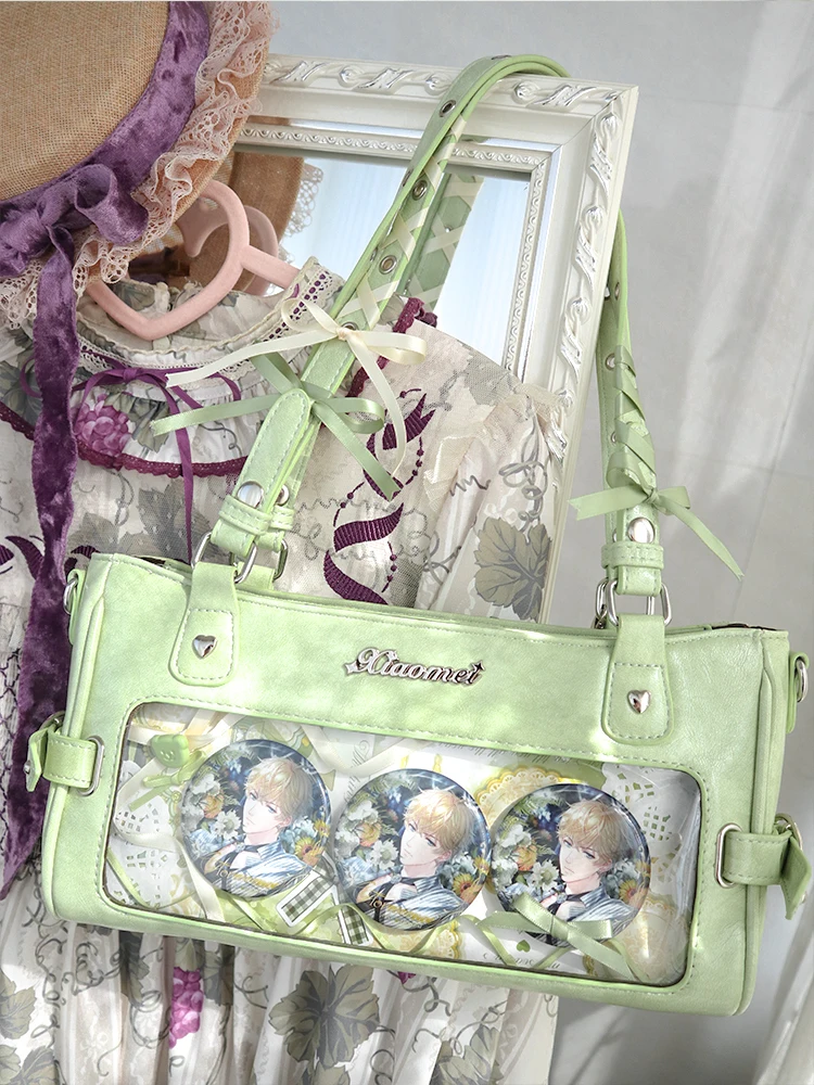 

Iroha Revival PU Women's Handbag Transparent Barbecue Pain Square Bag Underarm Crossbody Retro Sle Irregular ape