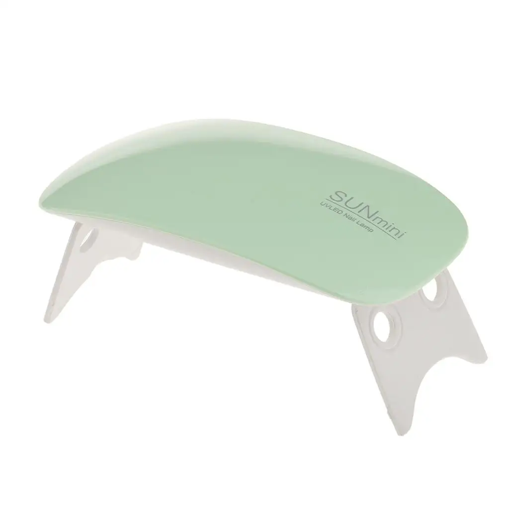 Secador de unhas para cura de esmalte acrílico em gel com lâmpada leve + 6 lâmpadas - verde, conforme descrito