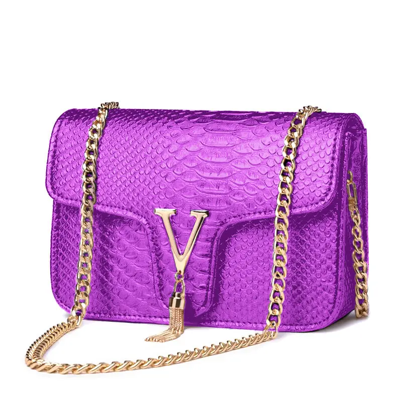 Luxury Handbags For Women Crossbody Bags Yellow Tote Fashion Brand Crocodile print Leather Handbag Chain Ladies Bag 2023 New