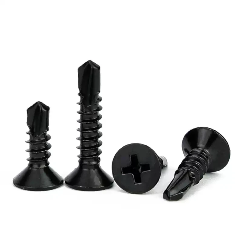 Black 410Stainless Steel Cross Pan Head Drilling Self Tapping Screws M3.5 M3.9 M4 -M5.5 Tapping Screw for Wood Metal Sheet 4