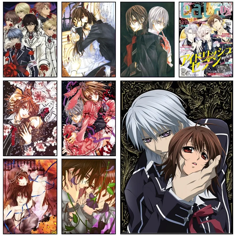 Póster de Anime Vampire Knight, impresión de papel, decoración de pintura artística para el hogar, dormitorio, entrada, Bar, cafetería