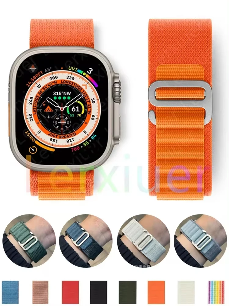 

Alpine for Apple watch Ultra Band 49mm 44mm 45mm 41mm 38mm 42mm 40mm Nylon bracelet correa iwatch Strap series 9 8 7 SE 6 5 4 3