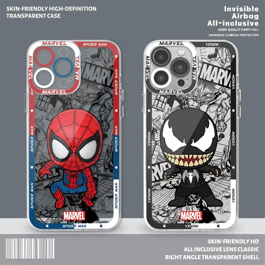 Spider Man Venom Phone Case for Honor X9a 5G 90 Lite X8 4G X8a X7b X9b 5G X8b Clear Silicone Cover