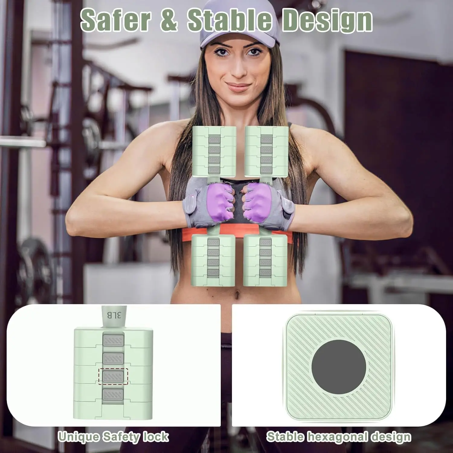 ชุดดัมเบลปรับน้ำหนักได้ 5-in-1 น้ำหนัก 3 ปอนด์ ถึง 11 ปอนด์ สำหรับออกกำลังกายที่บ้าน ดีไซน์กะทัดรัด