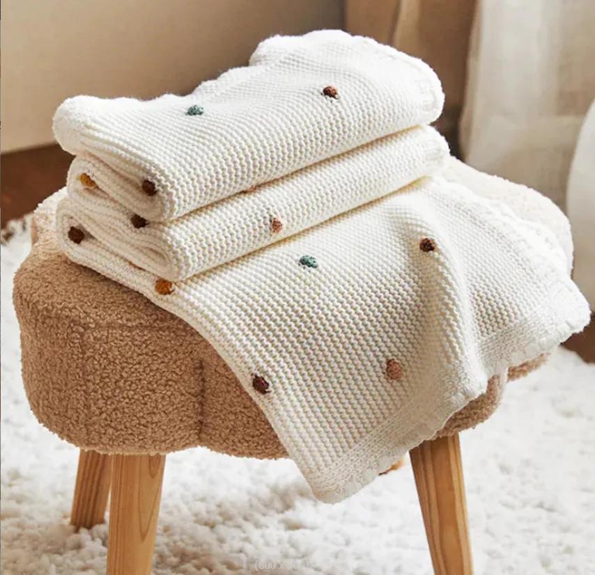 Newborn Baby Blanket Knitted Sofa Throw Blankets Soft Tapestry Baby Swaddle Wrap Crib Stroller Blanket 100*70cm