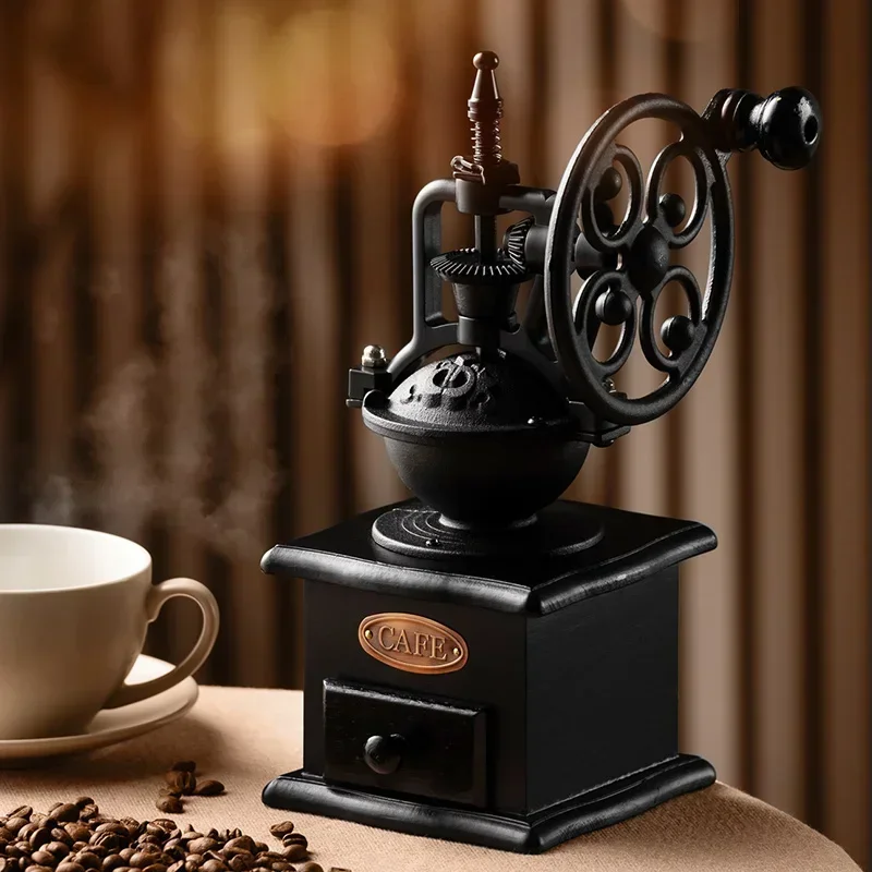 Retro Manual Coffee Grinder Ferris Wheel Design Coffee Bean Grinder Professional Ceramic Grinding Core Ensures Food Safety