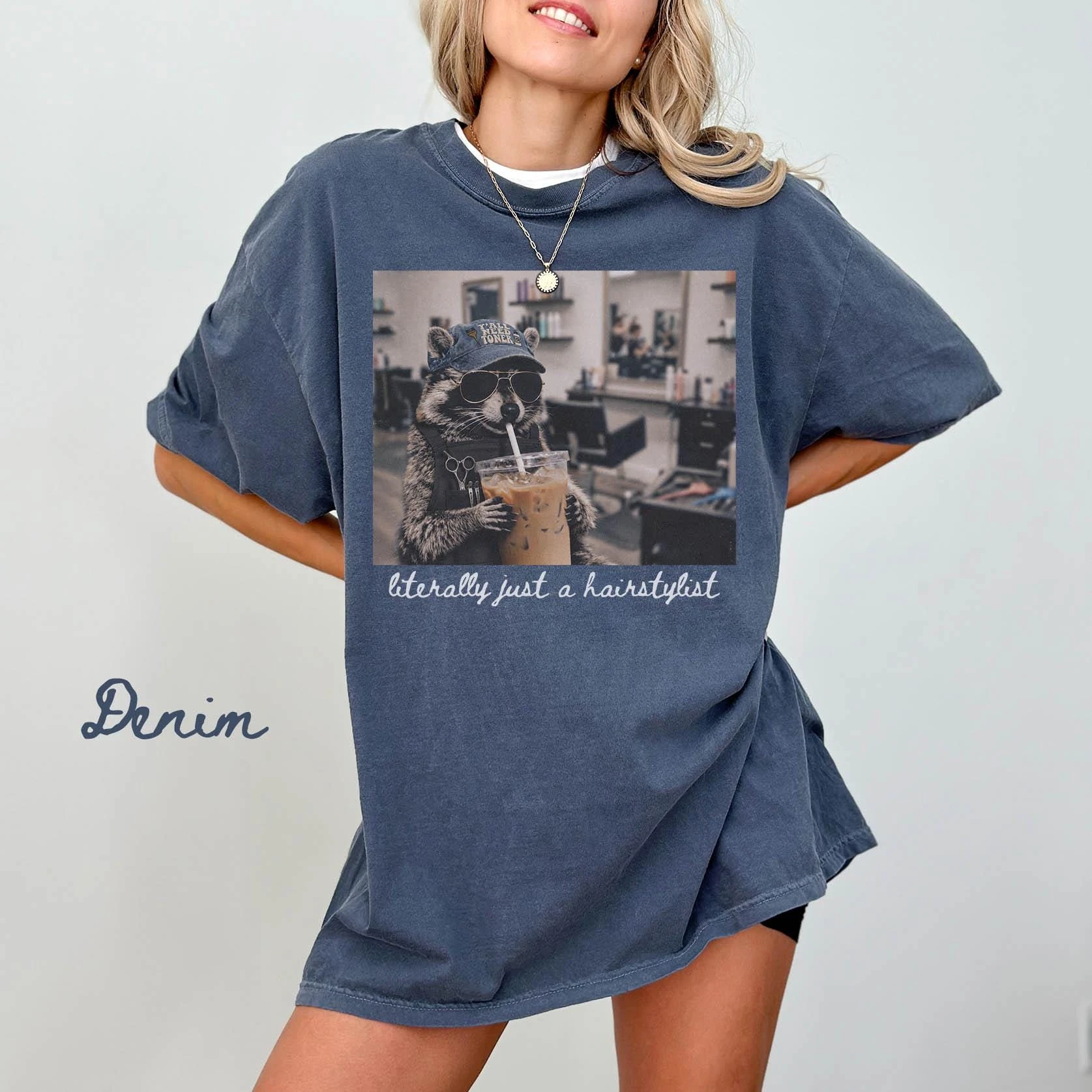 Hairstylist Raccoon Shirt, Hair Stylist Graduation Gifts, Funny Cosmetology Tshirt, Hairdresser Team Tee, Women