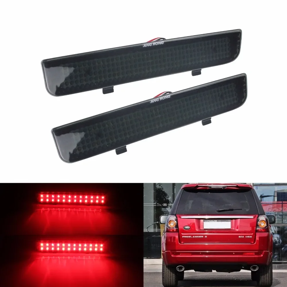 ANGRONG Black Lens Rear Bumper Reflector LED Brake Stop Tail Light For Range Rover L322 Freelander 2