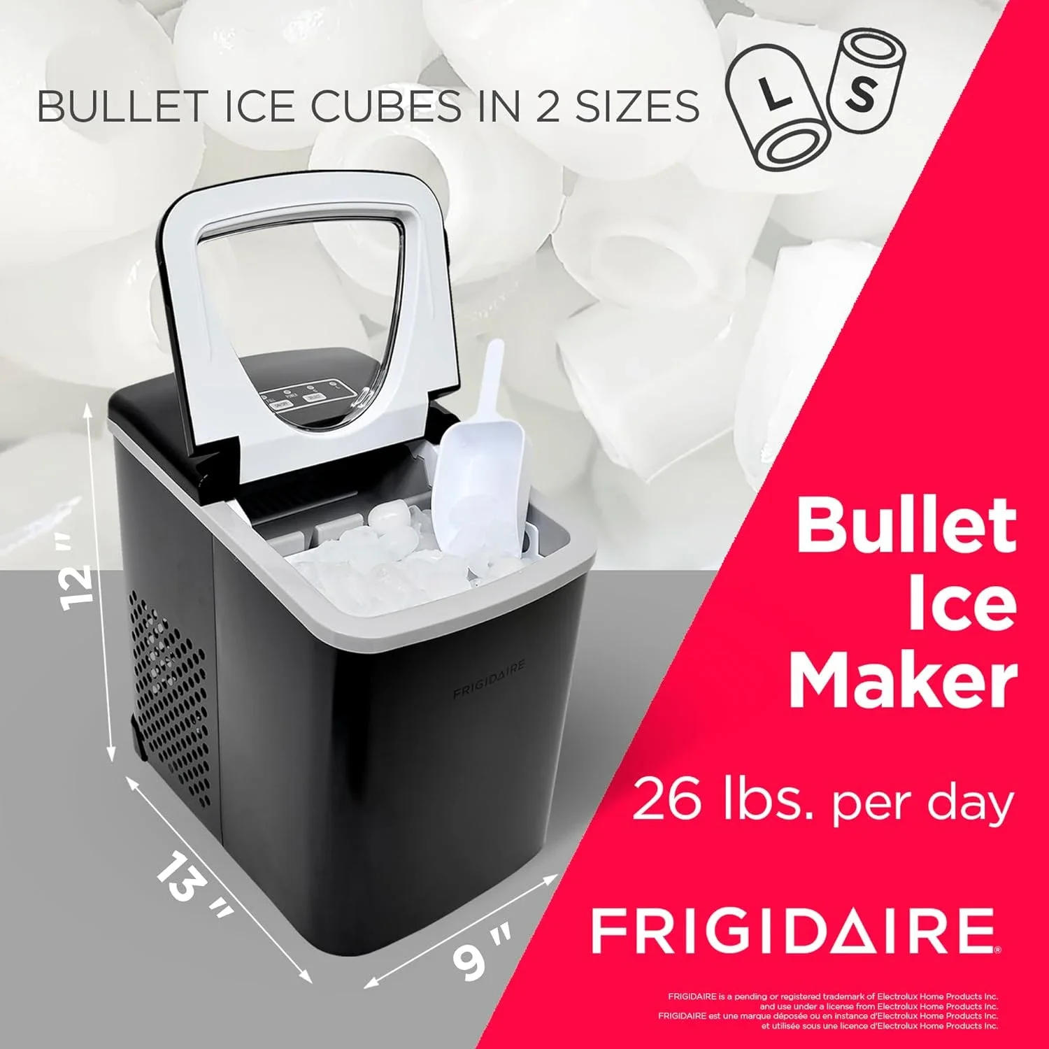 Machine à glaçons compacte en acier inoxydable, produit 26 artériels de glace par jour