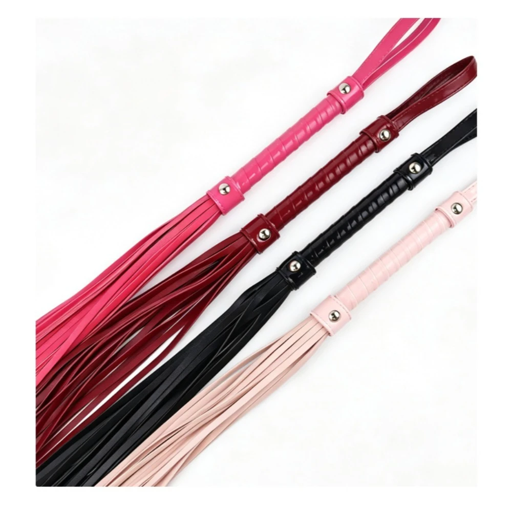 High Quality Pu Leather Pimp Whip Racing Riding Crop Party Flogger Hand Cuffs Queen Black Horse Riding Whip Adult Sexy Horsewhip 6