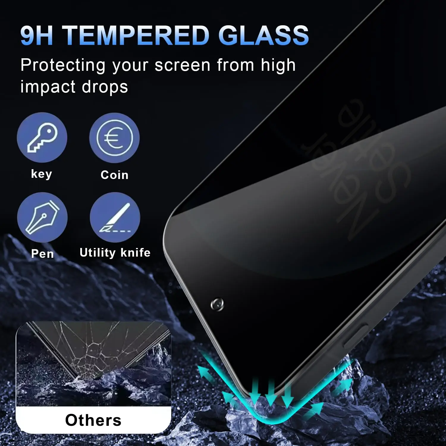 Anti-Spionage-Displayschutzfolie für OnePlus 15 6,78 Zoll, gehärtetes Glas, Blickschutz, kratzfest, 9H, case-freundlich, hochwertiges Aluminium – Detail 4