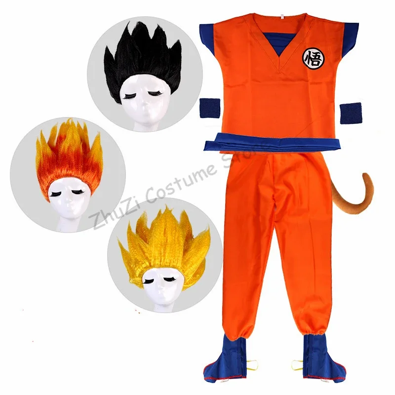 Animal Cosplay Suit Sun Wukong Fancy Suit Cloths Set pokemon pinata Pants Belt Tail Wig Adult Kids Children's Day UY5446