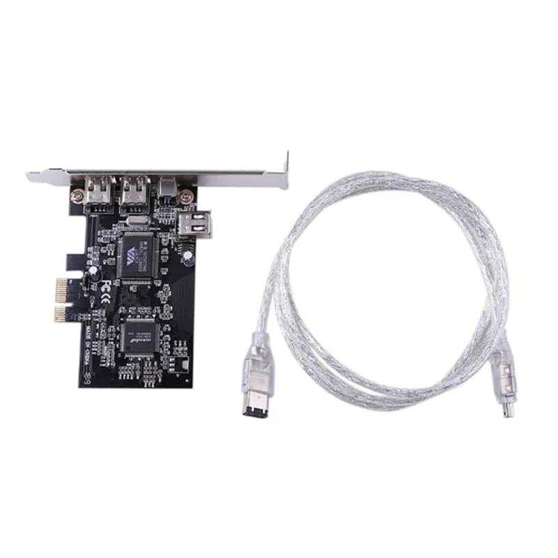 Scheda adattatore Pcie 4 porte (3X 6 pin + 1X 4 pin) Firewire 800 IEEE 1394 Cavo da 6 pin a 4 pin gratuito ad alta velocità da 800 Mbps Facile da usare