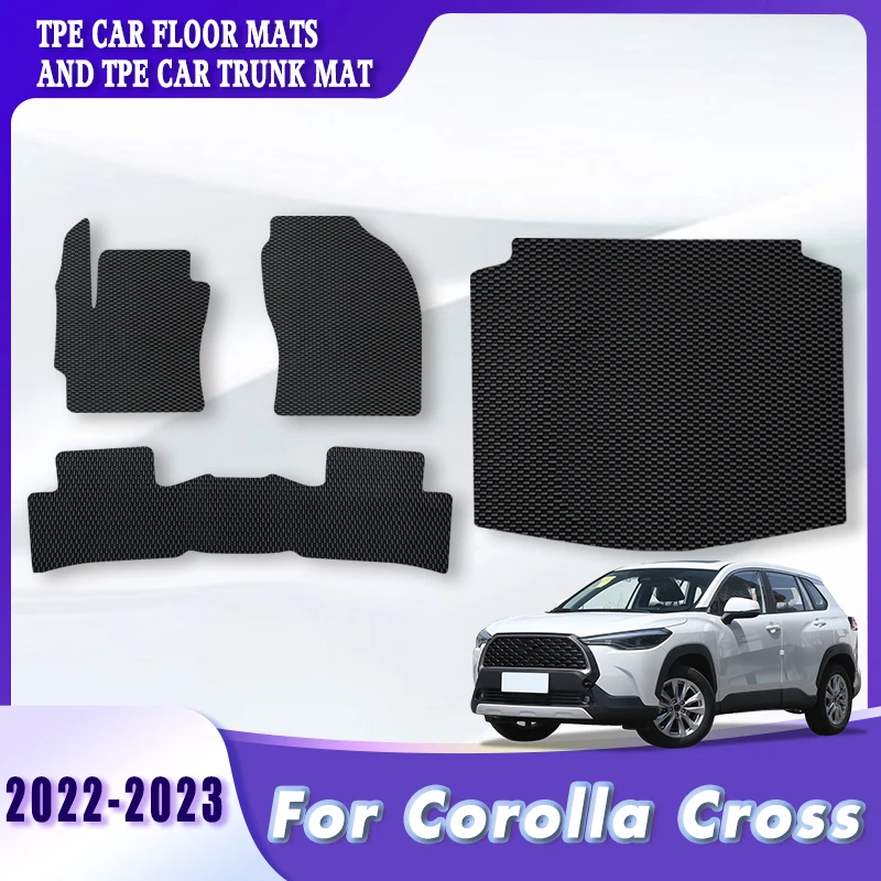 

TPE Car Floor Mats Trunk Carpets For Toyota Corolla Cross 2022 2023 Auto Accessories Interior Products Waterproof Replacement
