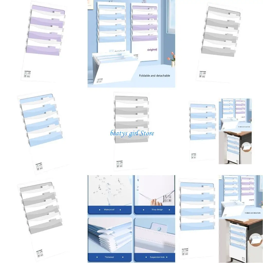 C7AB Складный документ Держите пластиковый мультисорный организатор.