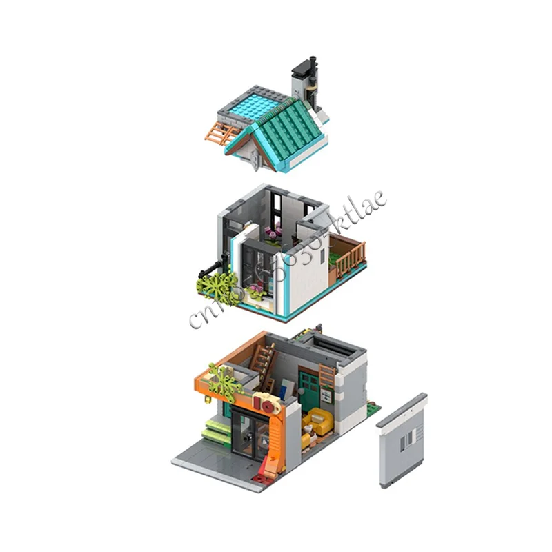 Heißer 1676 PCS MOC Luxus Zweiten Boden Kleine Zimmer Modulare Modell Architektur Gebäude Block Diy Bildung Montage Kinder Spielzeug Geschenke