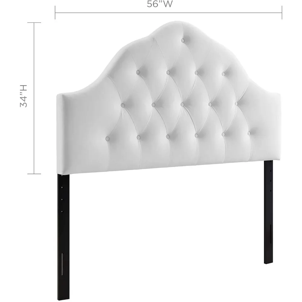 Sovereign Full Diamond Tufted Performance-Kopfteil aus Samt, Weiß