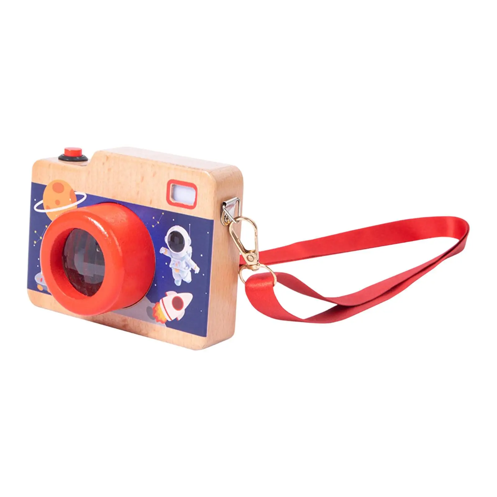 Drewniana mini lalkowa aparatka fotograficzna, zabawa w udawanie, upominek na przyjęcie z prawdziwymi dźwiękami i światłem, edukacyjna na Boże Narodzenie, dla 3-latka, dla dzieci